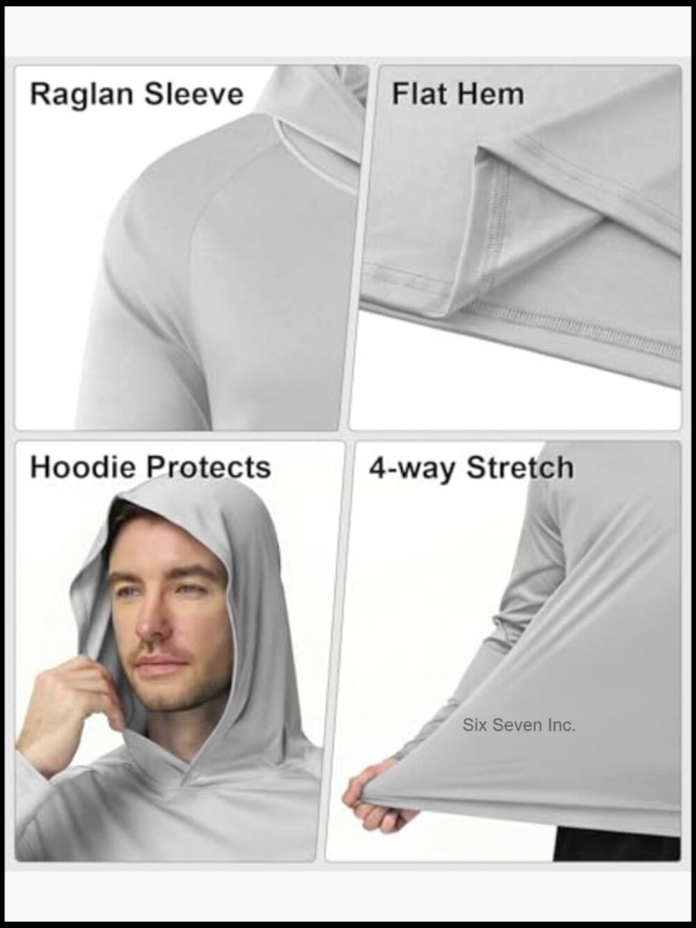 5 Pack Mens UPF 50+ Hoodie Shirts Sun Protection Athletic Fast Dry Rashguard - Picture 6 of 7